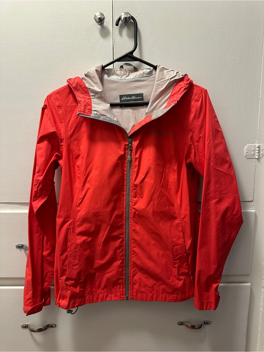 Eddie Bauer bright pink hooded windbreaker / rain jacket - XS
